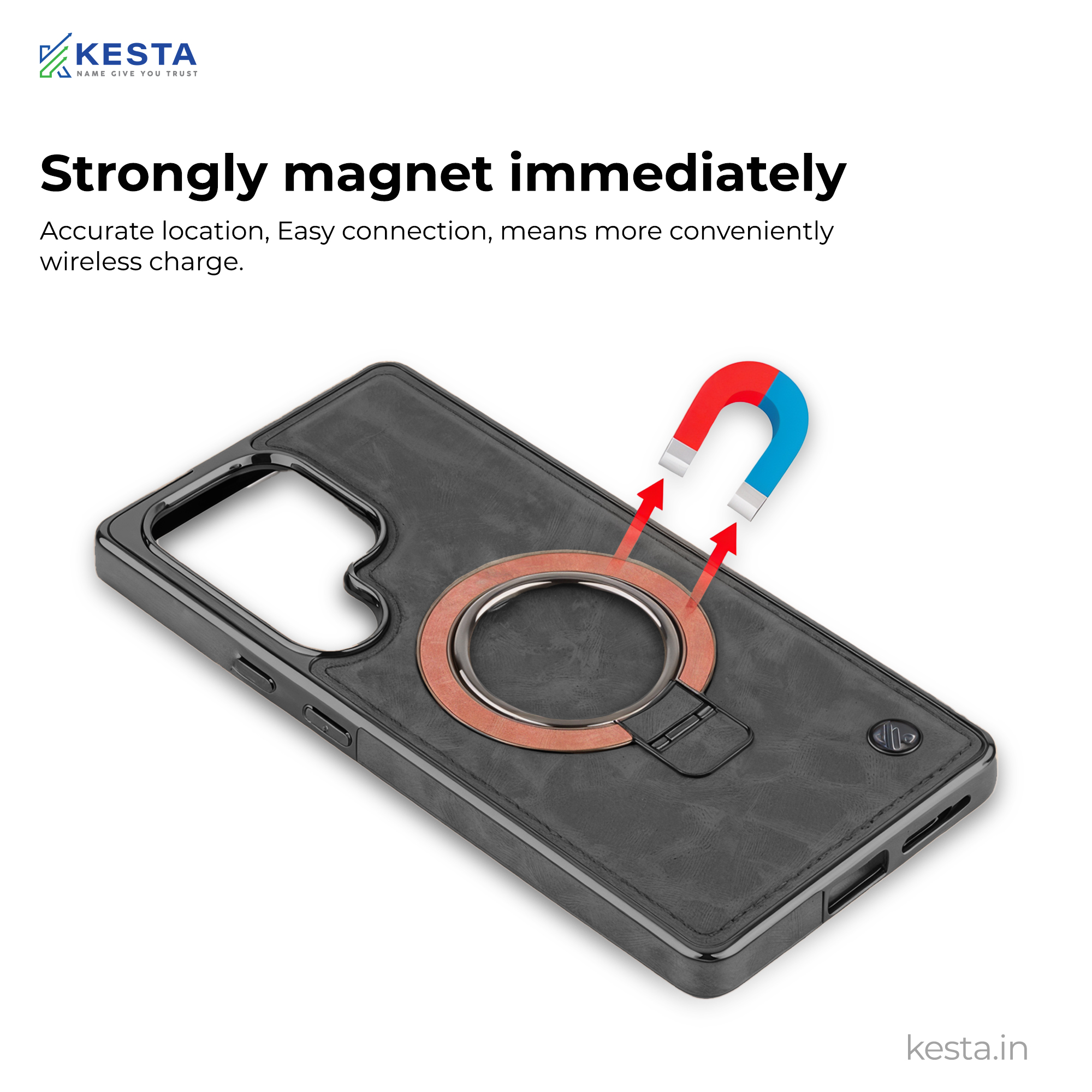 Samsung S24 Ultra Cover - Classy Elite Black Leather Case (Built-In Magnetic Ring Holder)